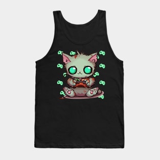 Player Cat Zombie Tank Top